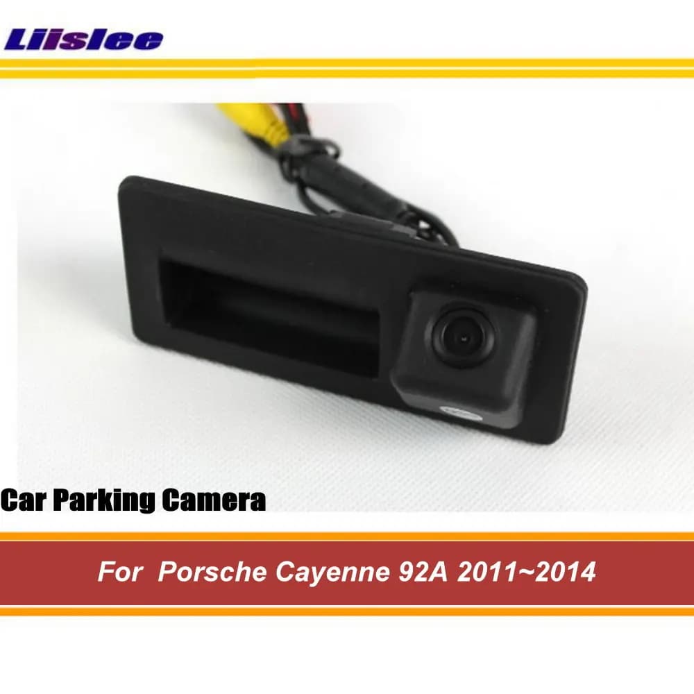 Telecamera posteriore integrata nella maniglia del bagagliaio per Porsche Cayenne 92A 2011-2018, telecamera di retromarcia HD CCD per portellone posteriore.