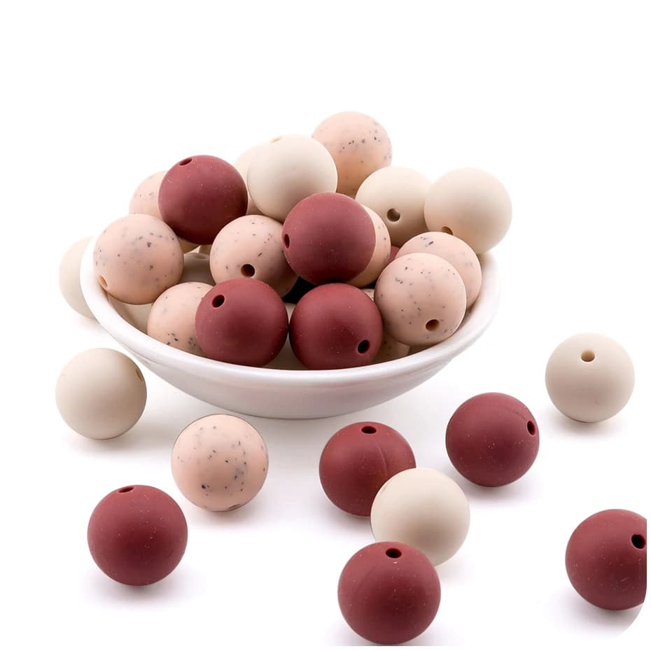 Perline rotonde in Silicone Color bambino 50 pezzi massaggiagengive 12mm accessori perline in Silicone ciondolo braccialetto per allattamento fai da te perline per bambini