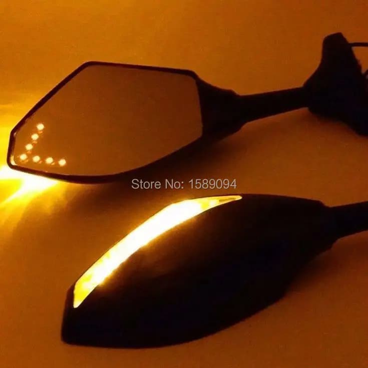 Specchietto retrovisore sportivo integrato con indicatori di direzione a freccia LED per specchietto moto Suzuki GSXR600 GSXR1000