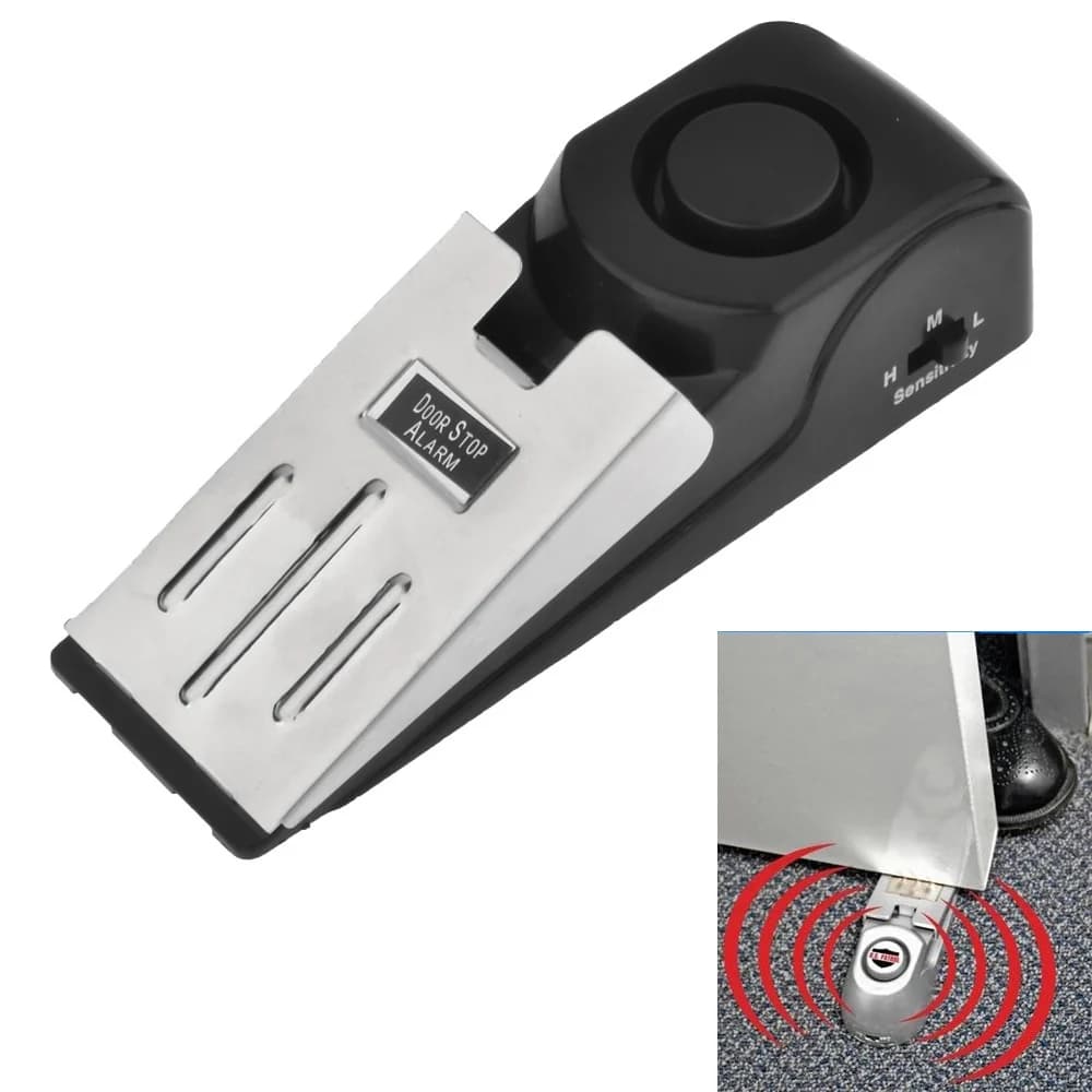 Nuovo 120dB Arresto di Portello di Sicurezza Domestica Sistema di Allarme Con Zeppa Shapped Fermacorda e ganci di Blocco di Sistema Per Hotel Viaggiare