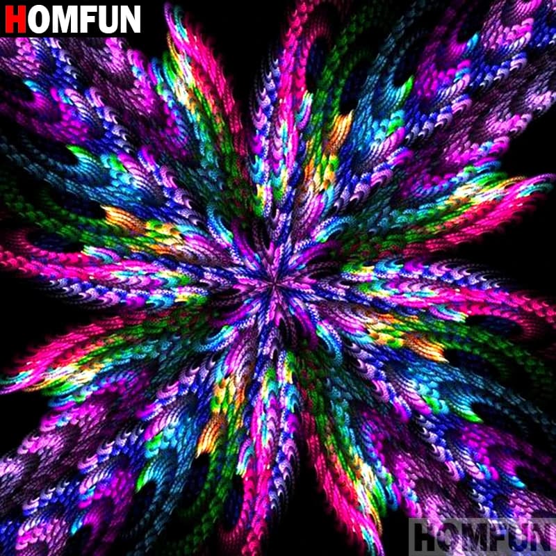 HOMFUN Pieno Quadrato/Rotondo Trapano 5D Pittura Diamante FAI DA TE "Mandala" 3D Ricamo Punto Croce 5D Complementi Arredo Casa Regalo A09265