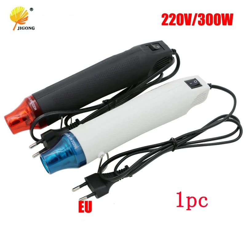 220V fai da te con pistola termica utensile elettrico pistola ad aria calda 300W con tappo EU in plastica termoretraibile per sedile
