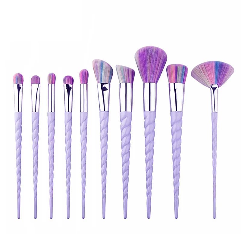 10 pezzi Set di pennelli per trucco unicorno Borsa per fondotinta in polvere Ombretto Pennelli per trucco Trucco di bellezza Strumenti cosmetici Pincel Maquiagem