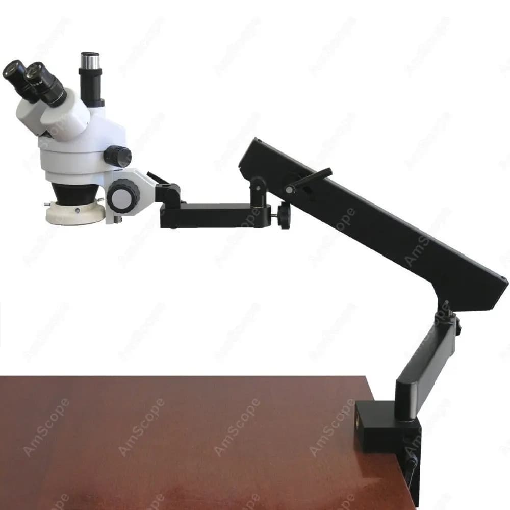Trinocular Articulated Microscope with Zoom TAmScope Series SM-6T 7X-45X + Ring Light