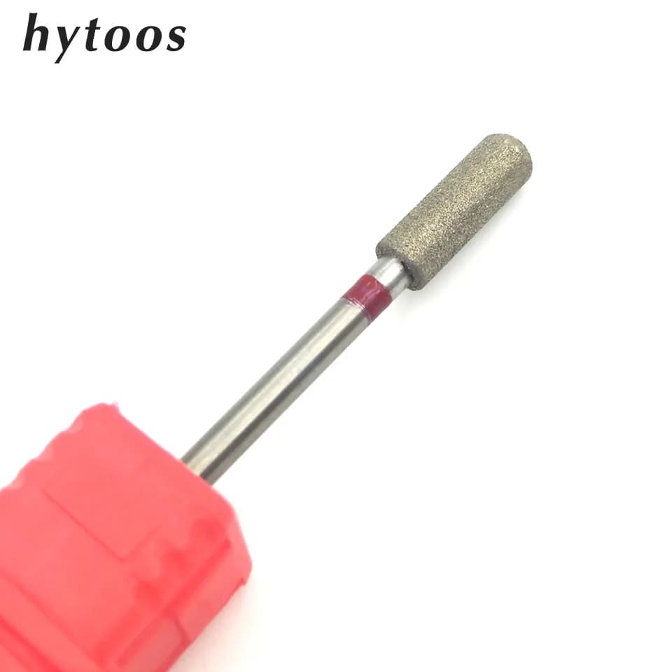 HYTOOS 3/32" cylindrical diamond nail drill drill tips for manicures with rotary cutter Nail drill accessories Nail drill tools