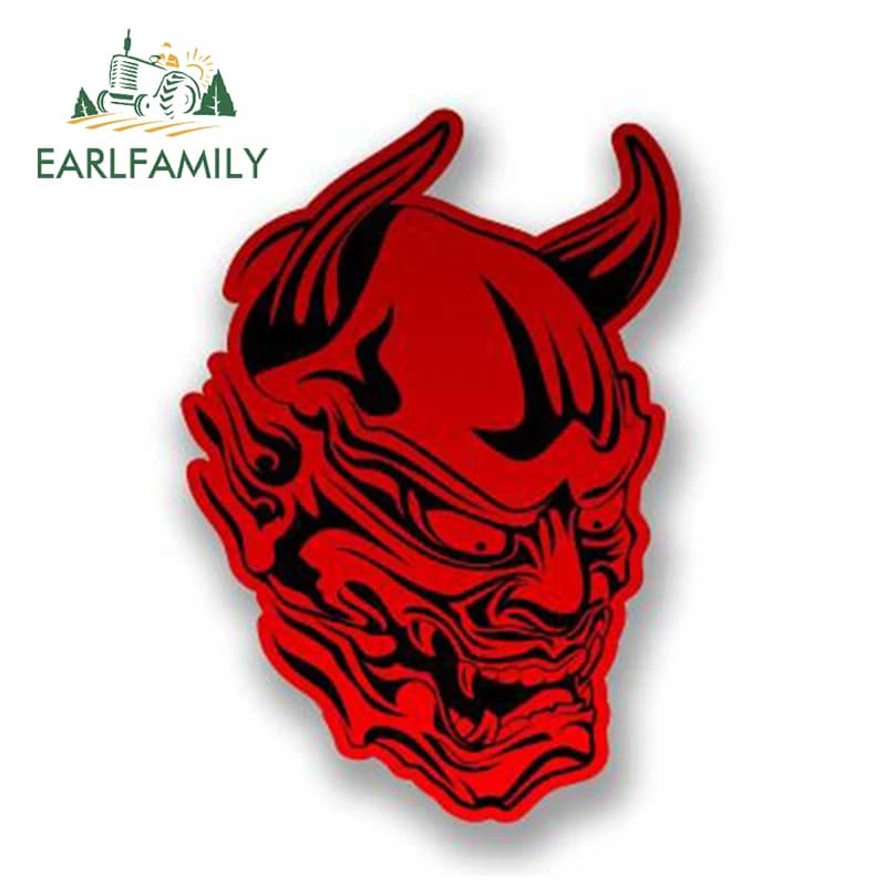 EARLFAMILY 13 cm x 10 cm Car Styling 3D Red Devil Vinyl Sticker Decalcomania for cars Motorbike Helmet Laptop Satan Window Accessories