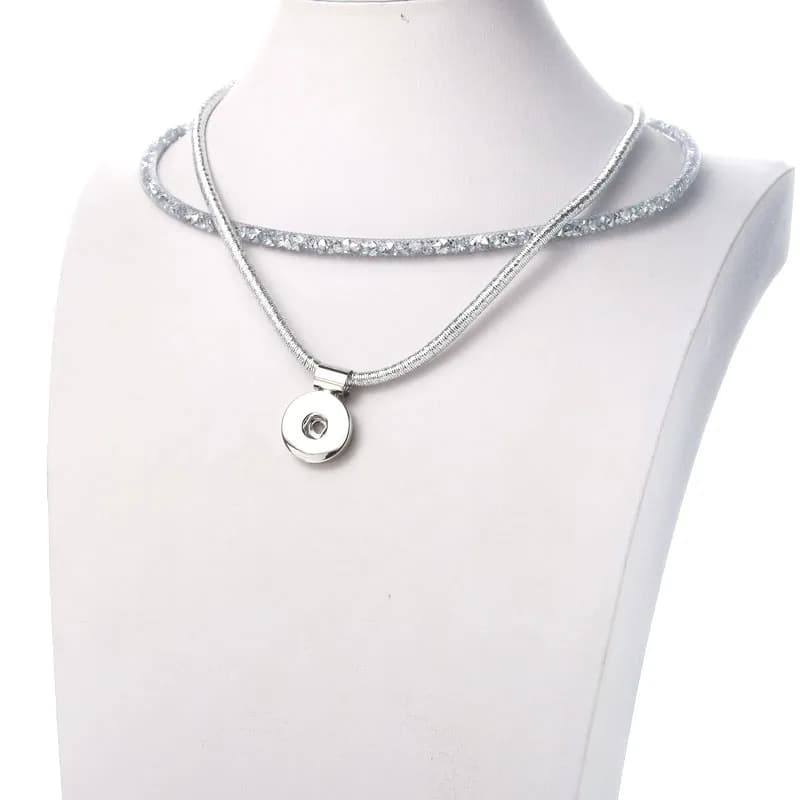 New Fashion Snap button Necklace Shining Snap Pendant Necklace fit 18mm Snap Jewelry Magnetic Clasp Pendant Necklaces