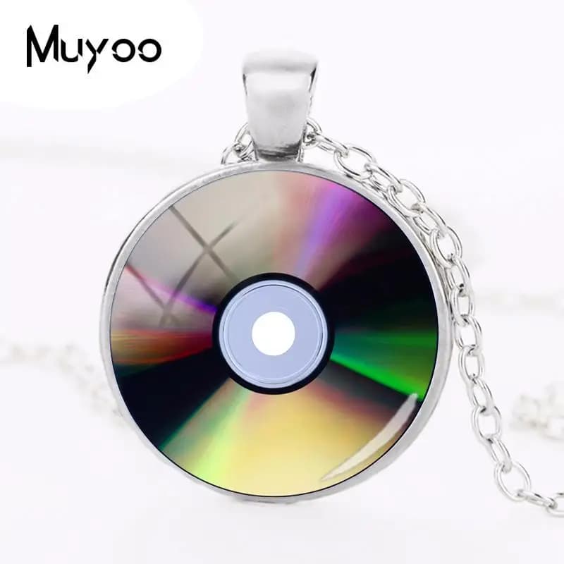 2018 New CD Photo collana Light Disk Pendant Round Handmade Jewelry bronzo Art Glass Dome Cabochon collane HZ1