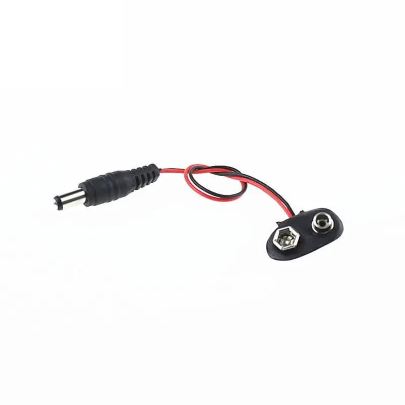 10CM DC 9V DC 9V 5.5*2.1mm Battery Button Power Plug for T Arduino Shape
