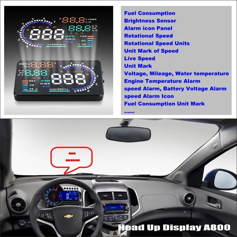 Display Head-Up HUD per Auto Chevrolet Agile/Ampera/Aveo/Lova, Schermo di Guida Sicura OBD con Proiezione sul Parabrezza