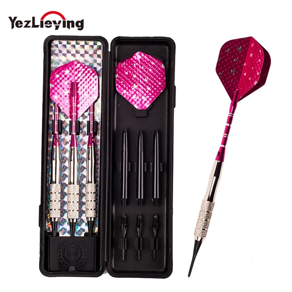 3Pcs/Set Professional Darts 16g Steel, Copper, Aluminum Shaft Soft Tip Dardos Toys to Throw on Boards Target Darts