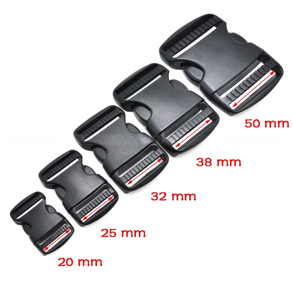 2pcs Plastic Side Release Buckles Belt Buckle Package Accessories for Paracord Bracelet Dog Collar Black