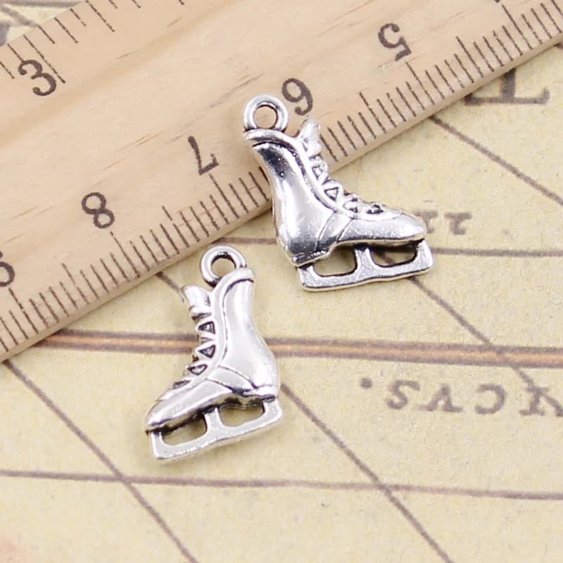 20pcs di Fascini Pattini Da Ghiaccio Scarpe 17x12mm Argento Tibetano Pendenti di Colore Antico Monili Che Fanno FAI DA TE Fatti A Mano Del Mestiere