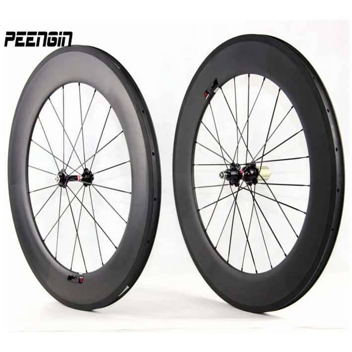 Ruote in Fibra di Carbonio Fatte a Mano per Bici da Strada Economiche, Set Ruote Tubolari Aero Clincher, Parti per Biciclette S80, Adesivo Offribile