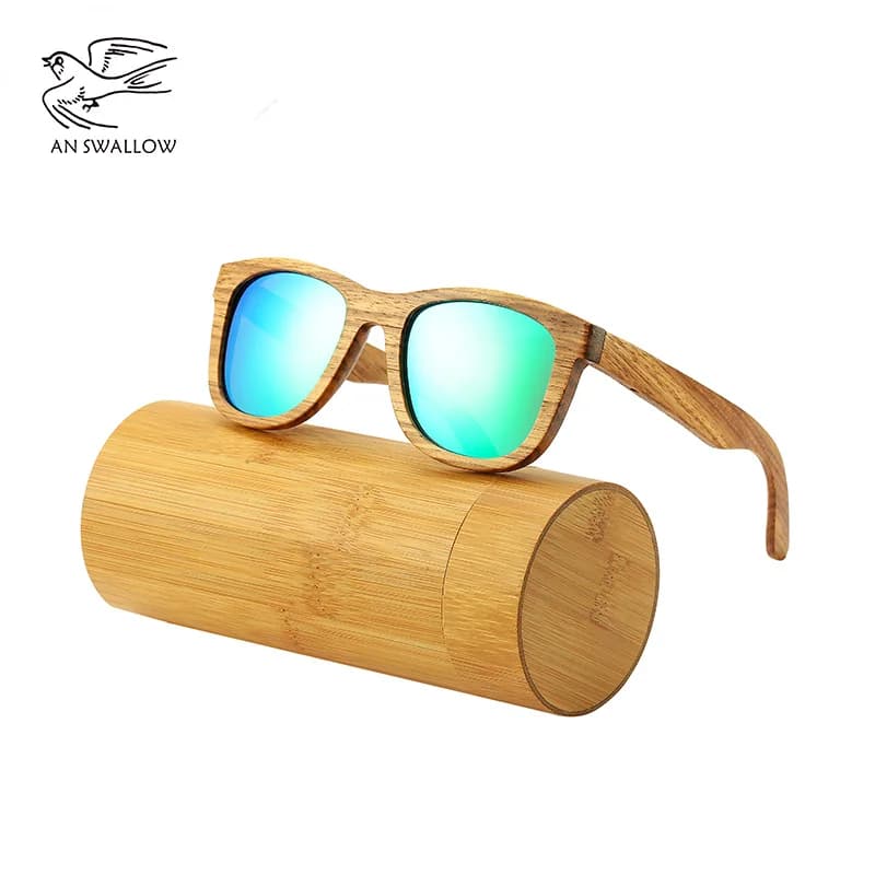 AN SWALLOW Retro Polarized Zebra Wood Sunglasses UV400 Luxury Brand Design Sunglasses Men Handmade Wooden Sun Glasses Women