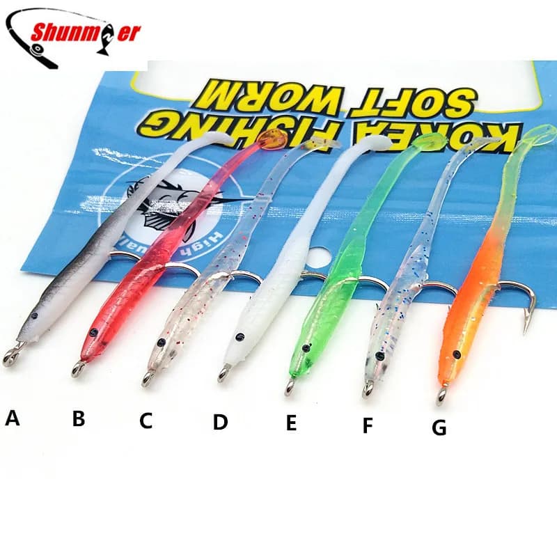 SUNMILE 10 pz 70mm Anguilla Esche Morbide Richiamo di Pesca Pesca Peche Affrontare Wobblers Esche Per Pesci Carpa Leurre Souple Isca Richiamo Artificiale