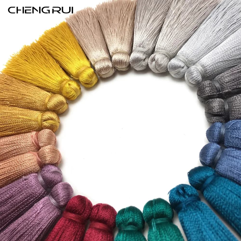 CHENGRUI L153,4 pezzi/borsa, 4,5 cm, nappa, nappe di seta, tenda a pennello, artigianato, seta con frange, risultati di orecchini, tenda con frange, tende per ombretti