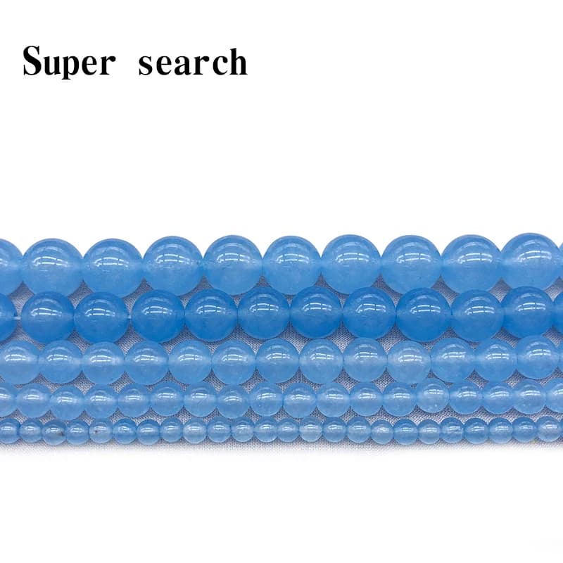Natural blue limestone jade beads scattered rounds 4 6 8 10 12MM size DIY bracelet and jewelry creation necklace part