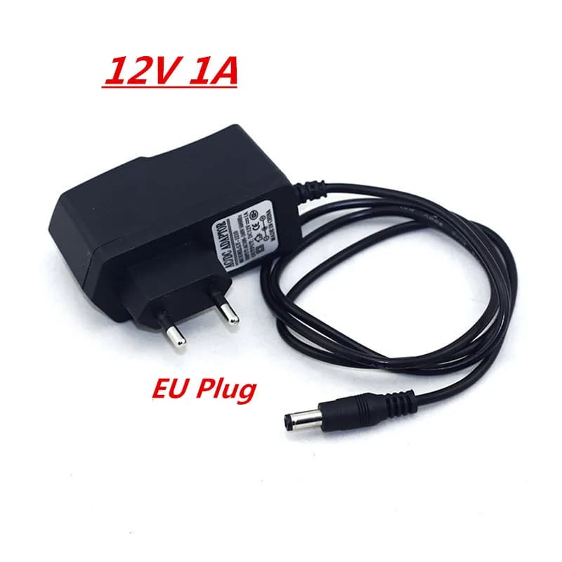 Adattatore spina ue/usa/regno unito/AU ca 100-240V a cc 12V 1a 1000ma alimentatore 5.5mm x 2.1-2.5mm per LED a striscia 3528 o altra stringa cc