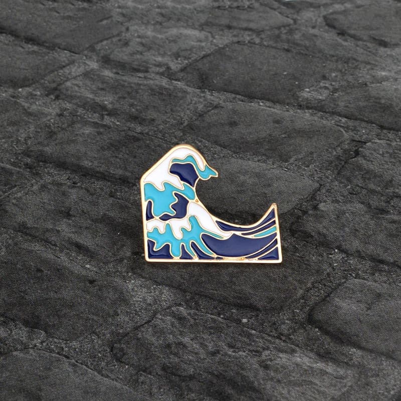 Cool Summer Holiday Ocean jewelry Blue Sea wave spilla uomo donna abbigliamento zaino borsa accessori spille per regalo