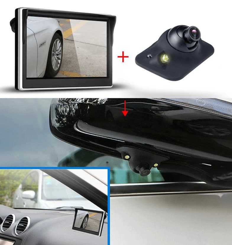 Car Front Rear Side View System with 5" TFT LCD Monitor HD LED Camera + Cigarette lighter Power