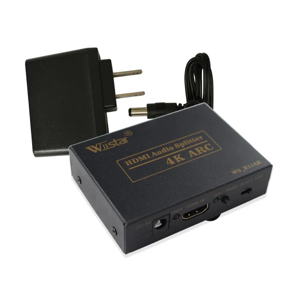 Wiistar HDMIC Compatible audio extractor with optical audio output + RCA L/R audio converter Support HD 4K Toslink for PC notebook