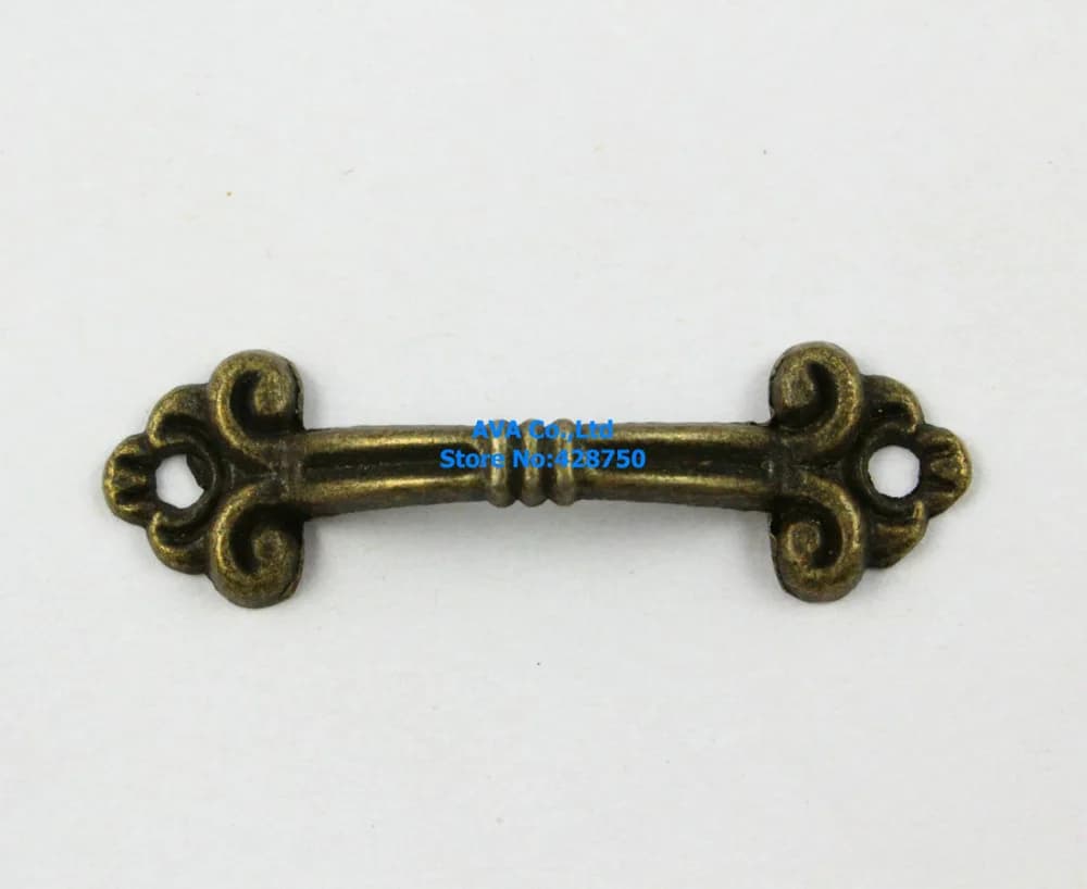 20 pezzi d'antiquariato in ottone per mobili maniglia gabinetto manopola jewelry box maniglia manopola cassetto estraibile/48x15mm