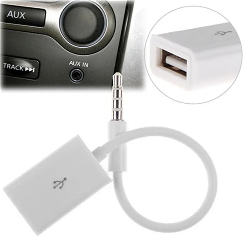 Spina audio AUX maschio da 3,5 mm Jack a USB 2.0 femmina Cavo convertitore per auto MP3 Altoparlante U Disco USB flash drive Accessori 3.5