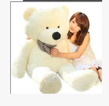 120cm White-Tied Teddy Bear Stuffed Animal Plush Toy Soft Doll Gift