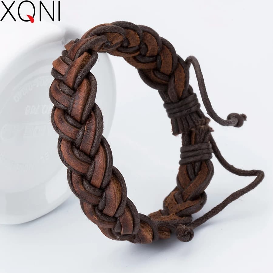 XQNI Braccialetti in pelle con ciondoli alla moda per le donne Braccialetti in lega popolari Braccialetti incrociati fatti a mano fai-da-te per il regalo di gioielli per feste di compleanno