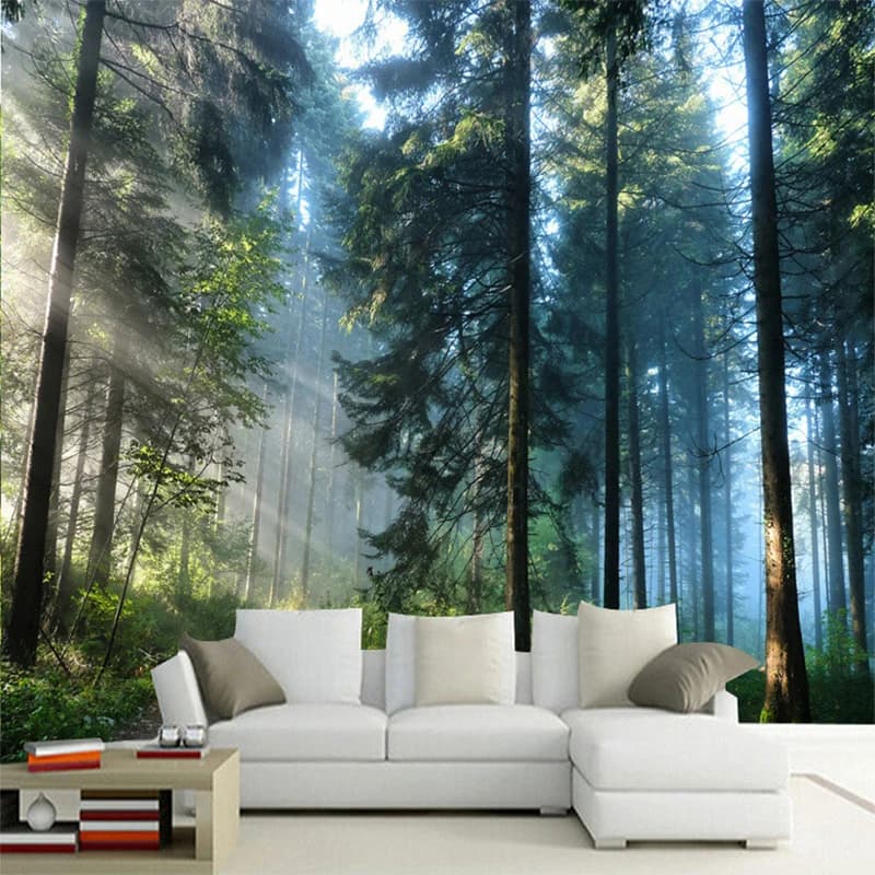 Personalizzato 3D Sole Foresta Natura Paesaggio Foto Murale Carta da parati Soggiorno Camera da letto Sfondo Design della parete Murale Papel De Parede