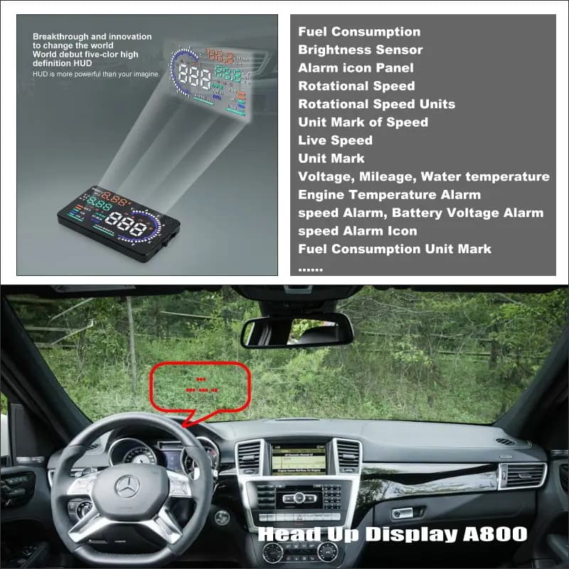 Display Head-Up HUD per Mercedes Benz C180/C200/C220/C250/C300/C350, Schermo di Guida Sicura con Proiezione sul Parabrezza