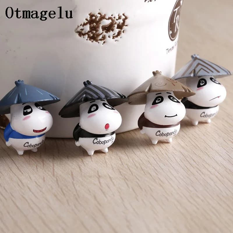 4 pezzi carino panda artificiale assassino figurine miniature ornamento fai da te fata gnarden gnomo decorazione della casa paesaggio microscopico