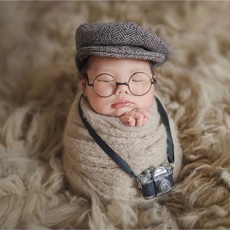 Accessori per fotografia neonato Baby puntelli fai-da-te creazione gentiluomini fotocamera Bebe Costume ragazzo neonato Mini occhiali per bambole Studio