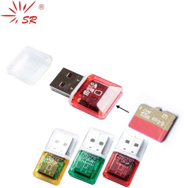 SR 2 Pz/lotto Trasparente Lettore di Schede Singola per Micro SD USB Carded OTG Adattatore Lector de dni Per PC Del Computer Portatile