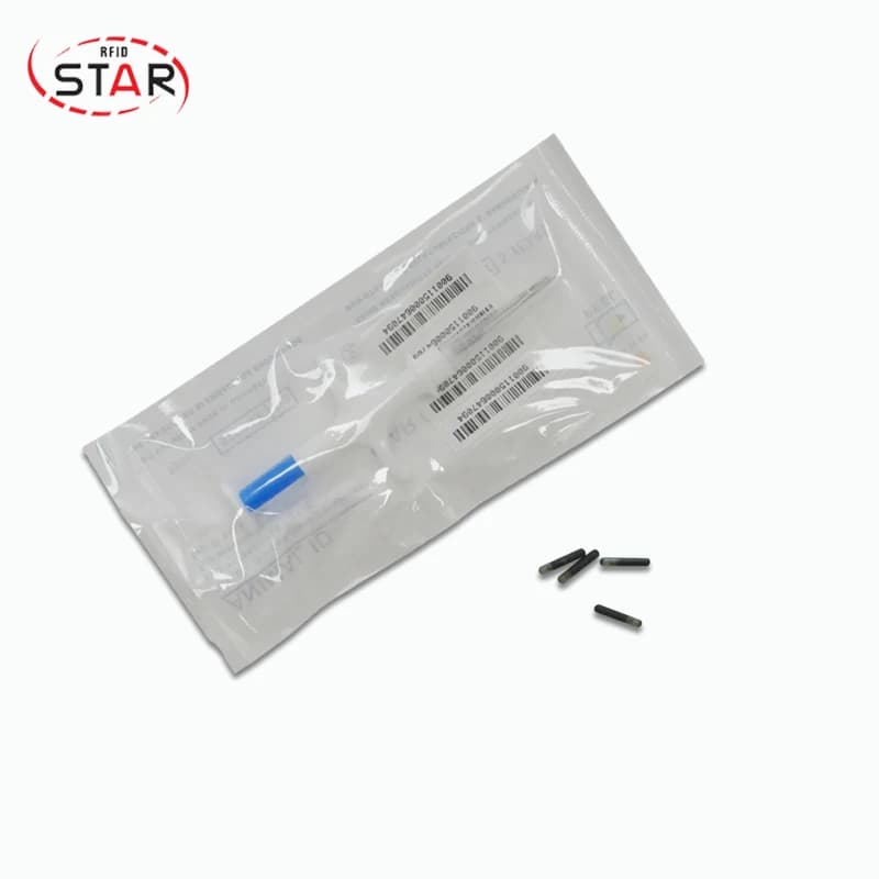5 pcs 2.12*12mm 13.56 mhz Inseguimento Animale Rfid Capsula di Vetro Tag Microchip chip NFC + 5 pcs 2.12*12mm NFC Cane chip siringa
