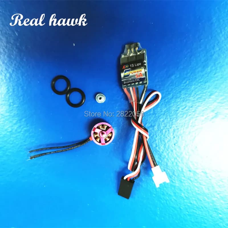 Motore brushless 1104 + ESC 5A 1S + set servo combinato 1,7 g, sistema di alimentazione ultraleggero per aereo Micro RC Whoop Drone fai da te