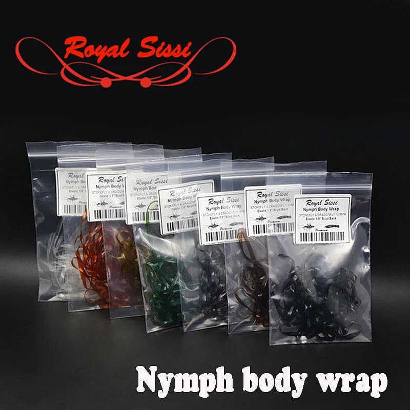 Royal Sissi Confezione da 4 metri Strisce avvolgenti per il corpo da ninfa da 1/8 '' Elastico scud posteriore Materiali per legare mosche per mosche di ninfa stonefly e libellula