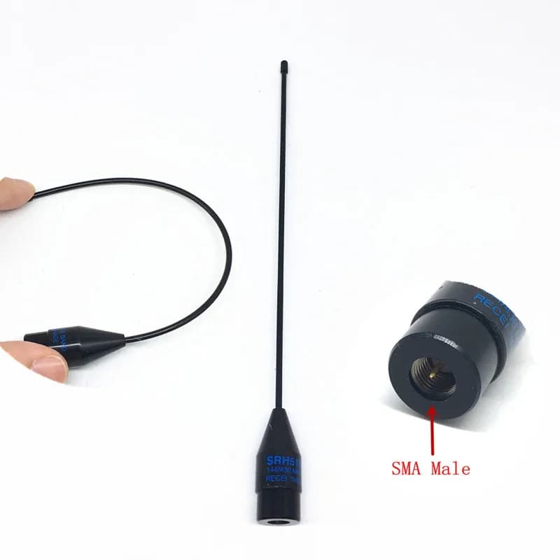 Nuovo originale SRH519 SMA maschio UHF VHF Dual Band antenna sottile morbido per YAEUS ,TONFA, lcatenaccio walkie talkie made in Taiwan