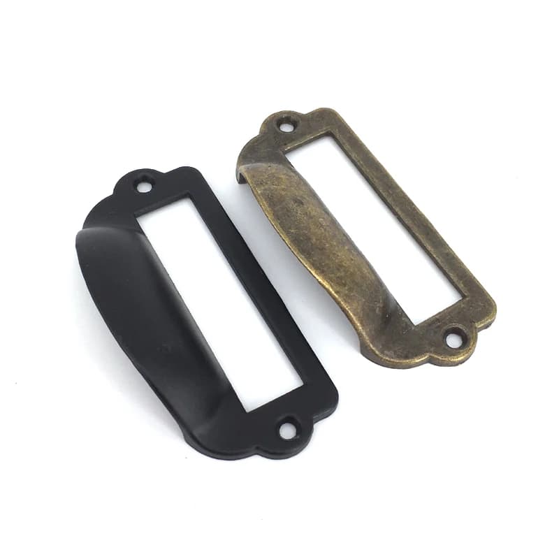 1PC Bronzo/Nero Armadio di Casa Telaio Etichetta Tag Maniglia del Cassetto Tirare File Nome Titolare della Carta Con Vite 82*39MM