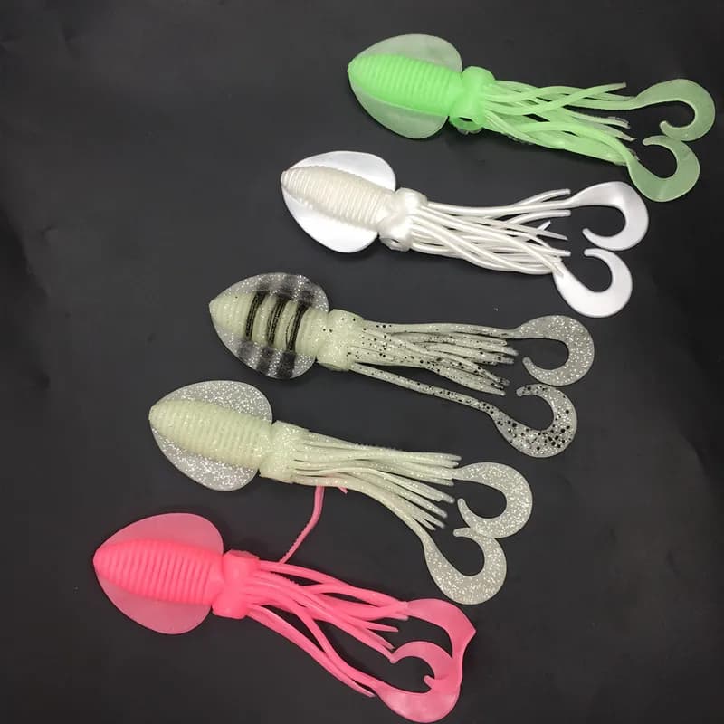 10 pz * 12cm/15cm/18cm pesca richiamo morbido calamari luminosi Jig pesca tonno richiamo polpo gonna pesca in mare Wobbler esca Troll Leurre