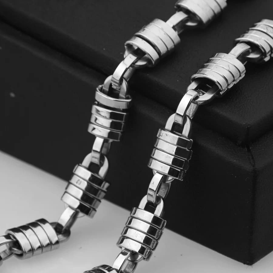 Hip hop Mens Punk Cool Lock collana a maglie a catena in acciaio inossidabile 316L catena maschile collana moda donna AccessorieJewlery