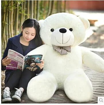 Peluche da 47 pollici bianco orsacchiotto peluche bambola morbida cuscino regalo w1677