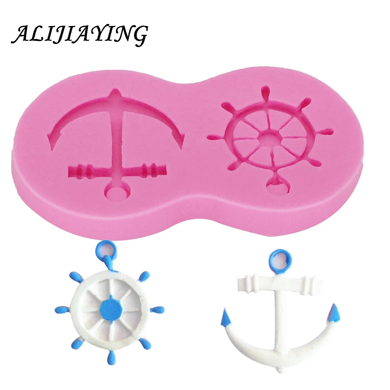 Modello di nave della barca di ancoraggio del silicone della muffa del fondente della muffa della torta che decora gli attrezzi cioccolato gumpaste stampo D0209