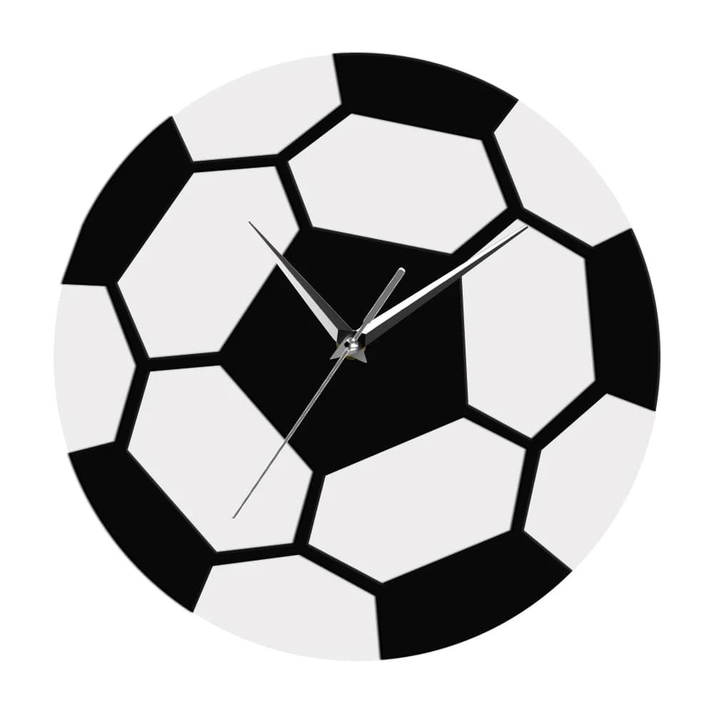 Orologio da parete 3D a forma di pallone da calcio, decorazione da parete in acrilico moderno, orologio sportivo da parete, idea regalo per calciatori