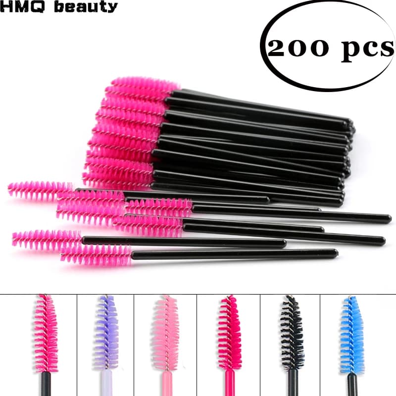 200Pcs disposable eyebrow brushes for Mascara applicator eyelashes disposable wand spooler eyelashes brushes set of makeup tools
