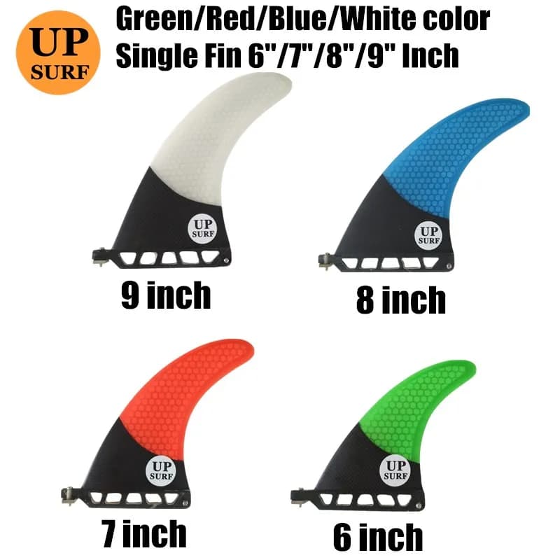 Tavola da surf Single Fin fibra di vetro 6 "/7"/8 "/9" pinne SUP Board Quilhas pinne UPSURF logo pinna centrale pinne centrali in carbonio