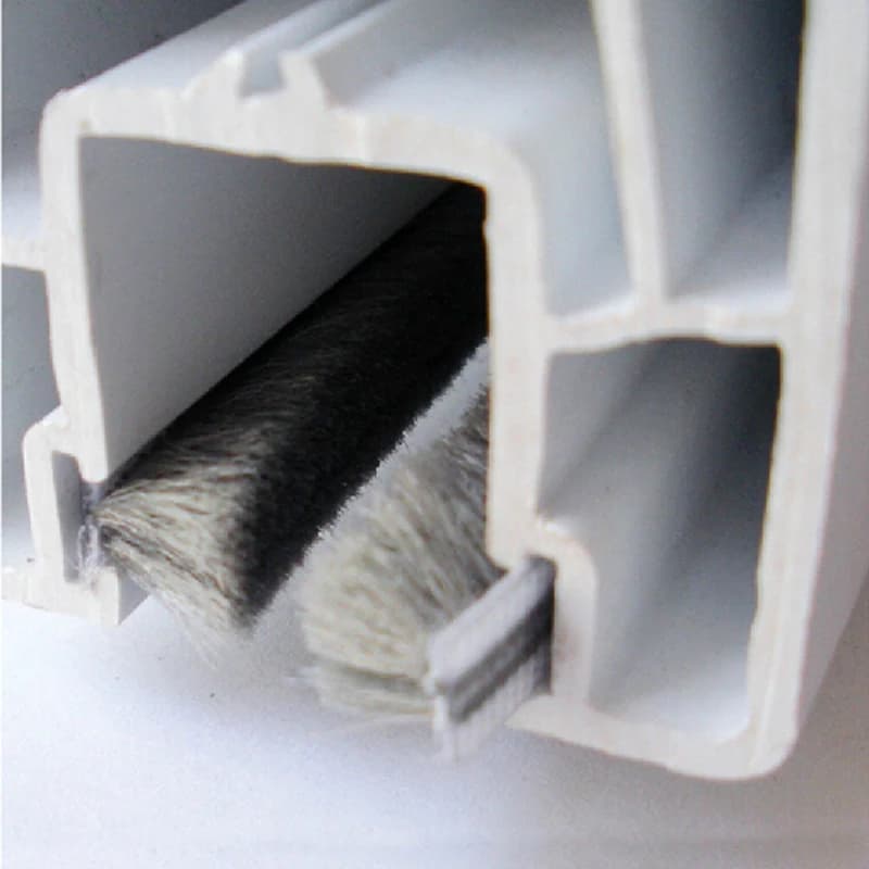 Guarnizione a spazzola in alluminio da 6 mm x 6 mm per porte scorrevoli e finestre, isolante per fughe d'aria e intemperie