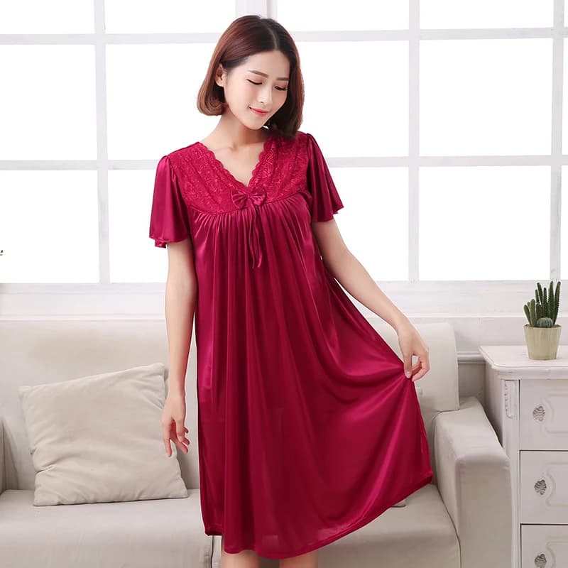 M-5XL Pigiama da donna Abito da notte Indumenti da notte da donna Camicie da notte in seta da donna Indumenti da notte sexy Abito da notte