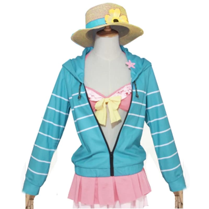 Coshome Eromanga Sensei Izumi Sagiri Costume da Cosplay Bikini Abito Rosa Costumi da Bagno Giacca Verde con Cappuccio Cappelli Halloween